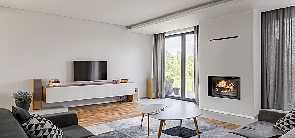 White and Grey Living Room