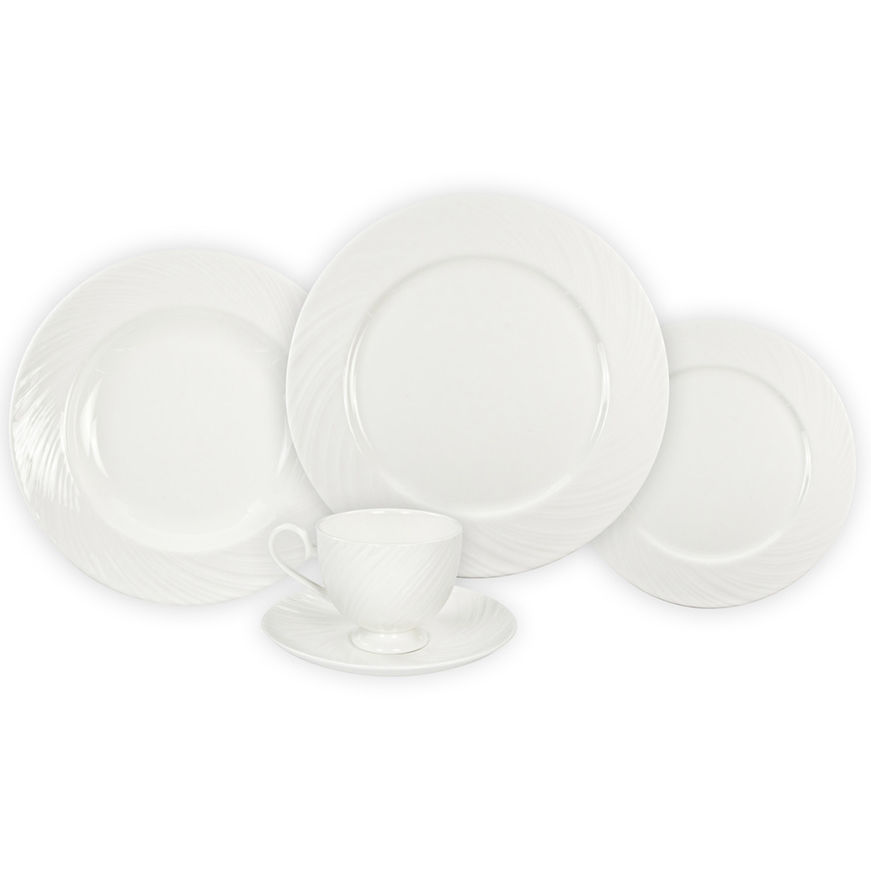 Aparelho de jantar de porcelana BONE CHINA 20 peças branco