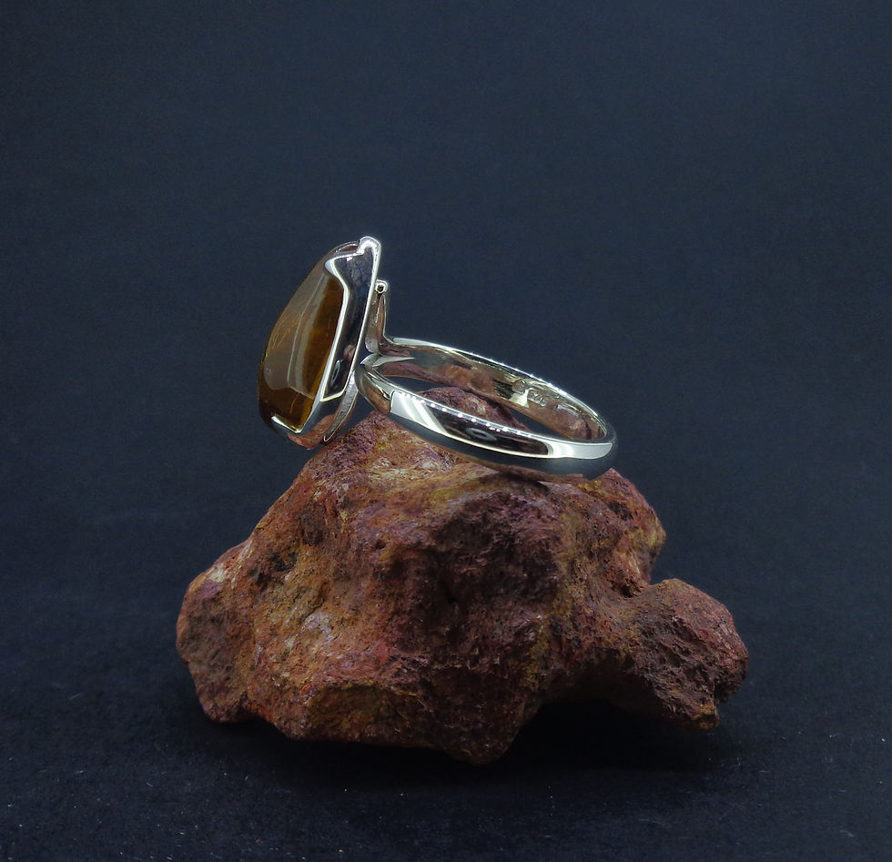 Thumbnail: Baltic Amber Sterling Silver Ring