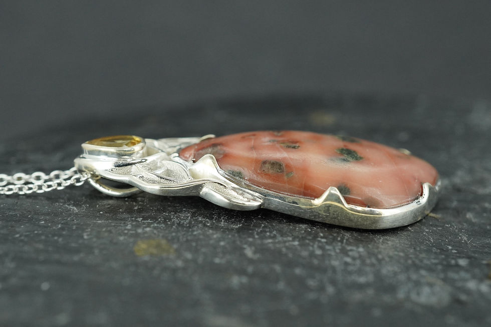 Thumbnail: Scottish Isla Rose & Citrine Sterling Silver Waterfall Pendant