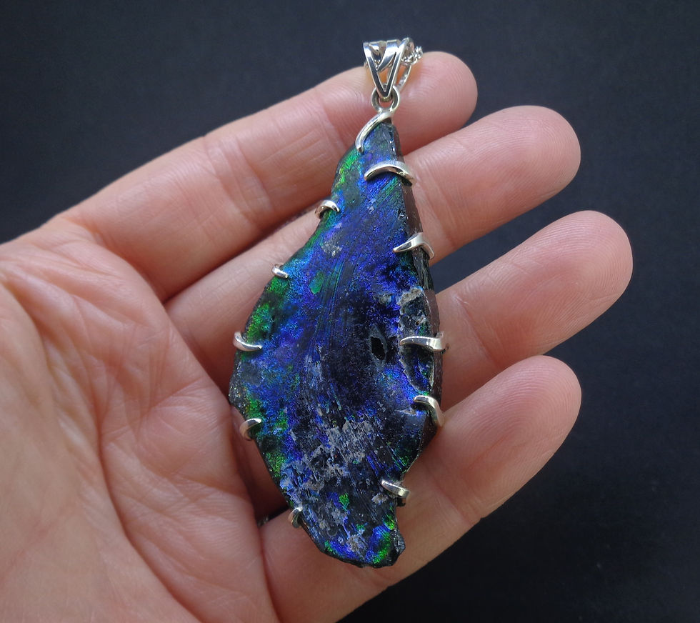 Thumbnail: Ancient Roman Glass Sterling Silver Pendant