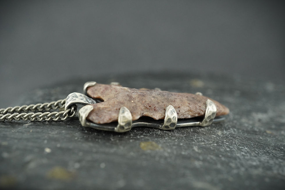 Thumbnail: Neolithic Arrowhead Hammered Sterling Silver Pendant