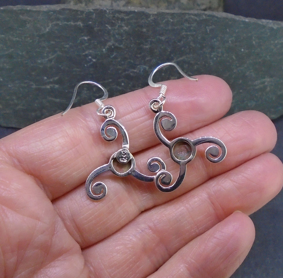 Thumbnail: Pictish Wheel Sterling Silver Earrings