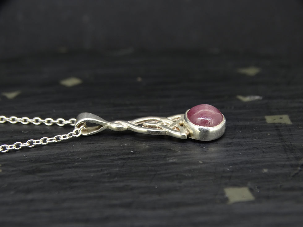 Thumbnail: Pink Star Ruby Sterling Silver Petite Pendant