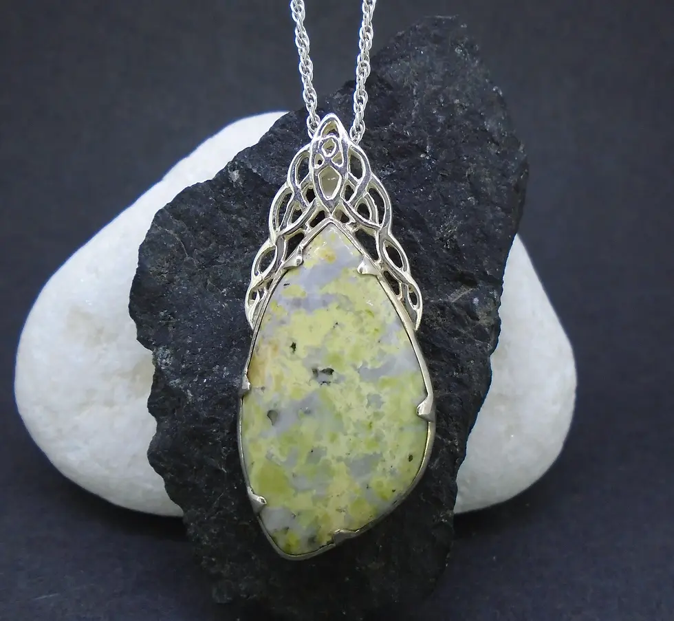 Thumbnail: Iona Marble Celtic Cascade Sterling Silver Pendant