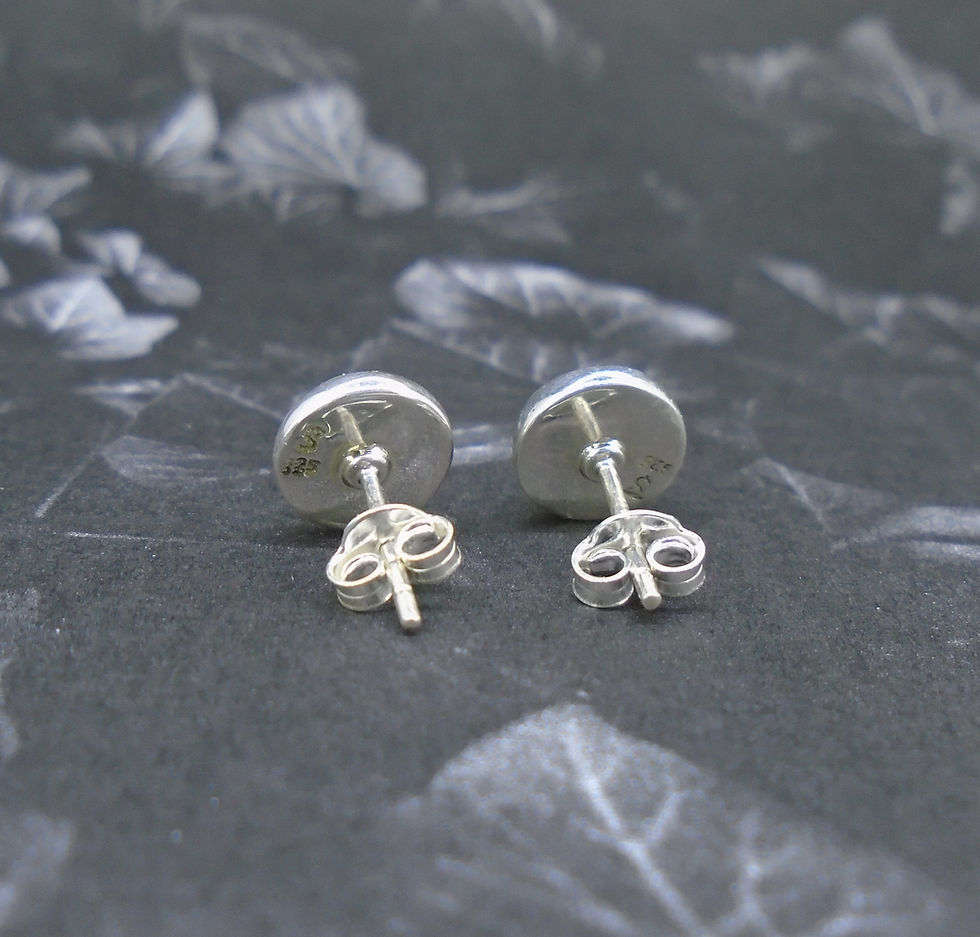 Thumbnail: Highland Marble Sterling Silver Stud Earrings (8mm)