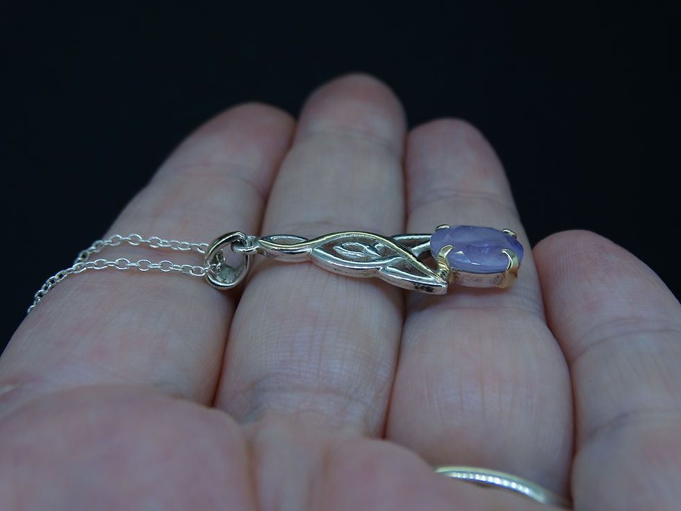 Thumbnail: Scottish Orrock Amethyst with Scottish Gold and Sterling Silver Pendant