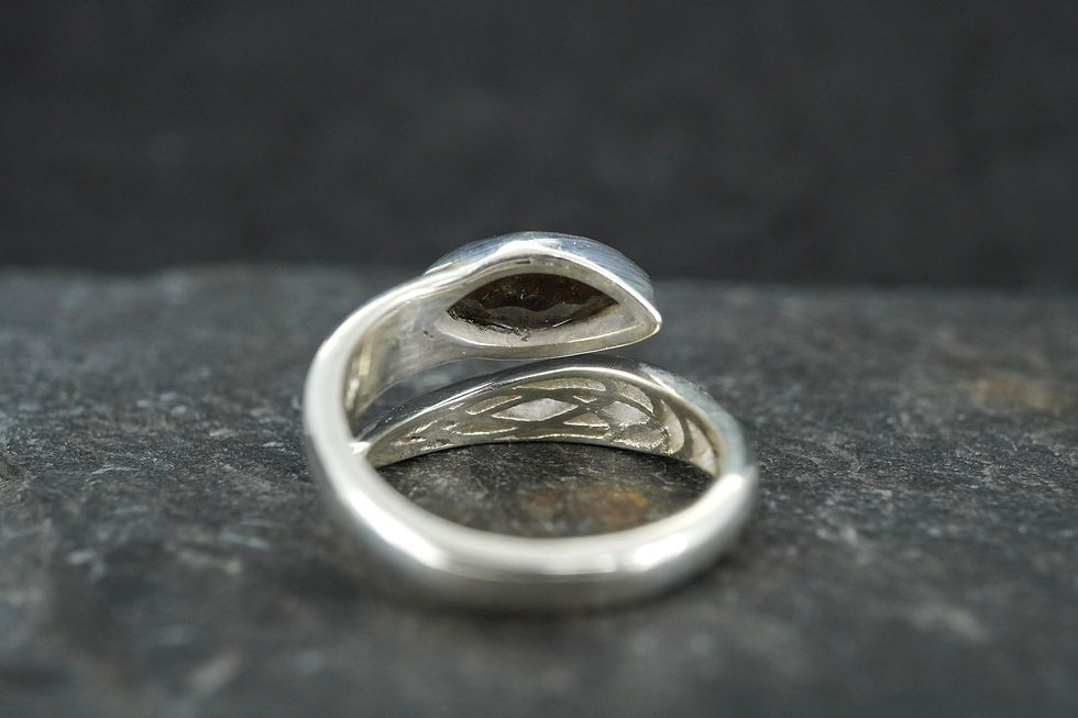 Thumbnail: Cairngorm Quartz Sterling Silver Wrap Ring