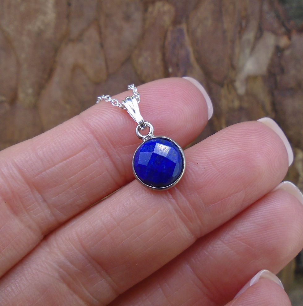 Thumbnail: Delicate Lapis Lazuli Sterling Silver Pendant