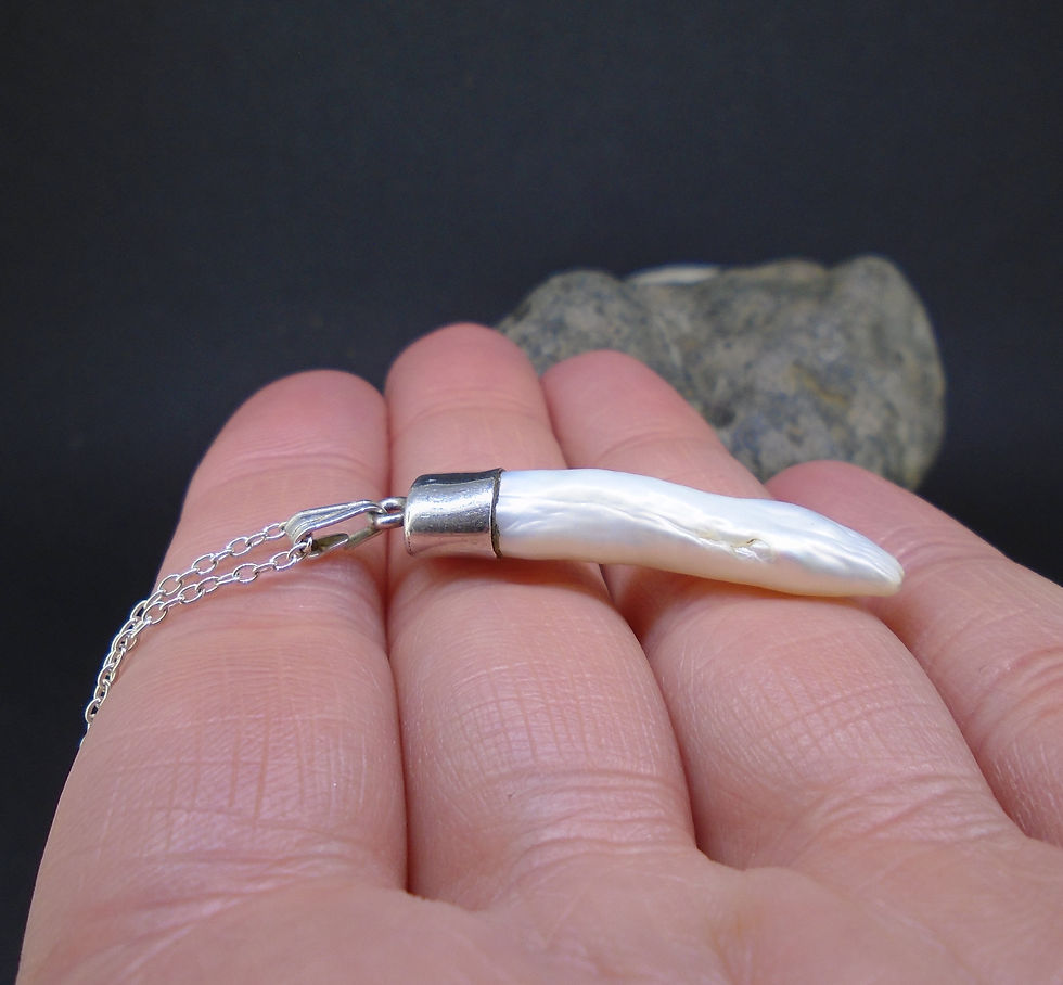 Thumbnail: Stick Pearl Sterling Silver Pendant
