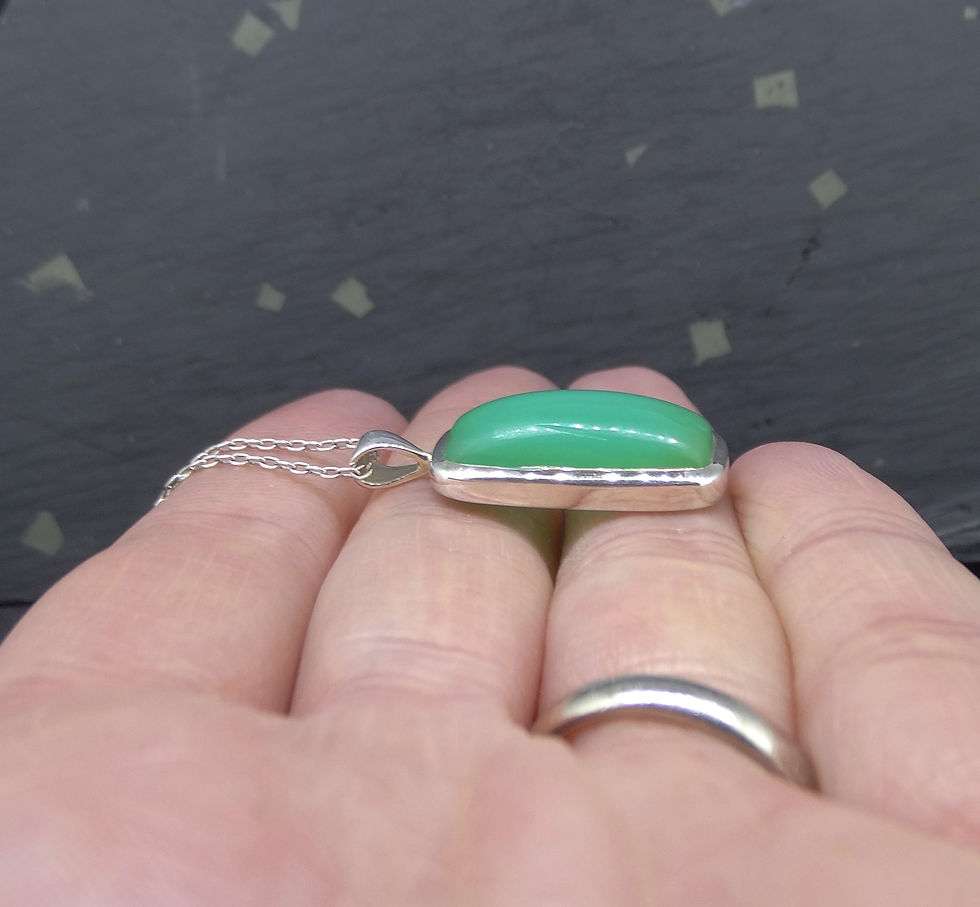 Thumbnail: Jelly Chrysoprase Sterling Silver Pendant