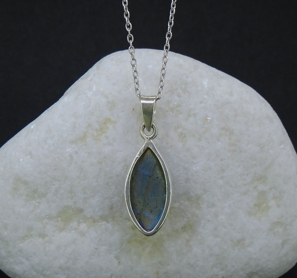 Thumbnail: Simple Labradorite Sterling Silver Pendant