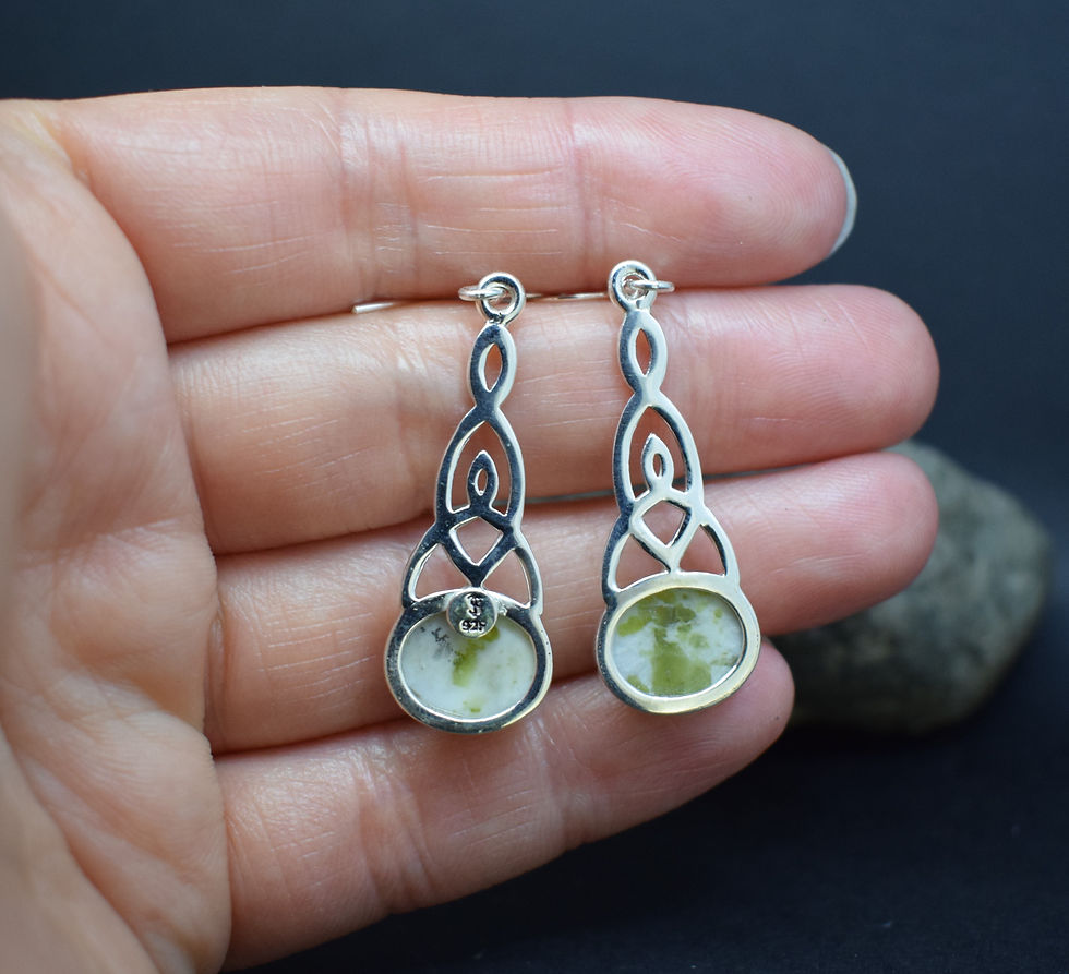 Thumbnail: Iona Marble Celtic Knot Sterling Silver Earrings