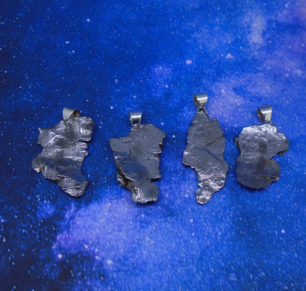 Thumbnail: Meteorite Pendant - Sterling Silver Bails