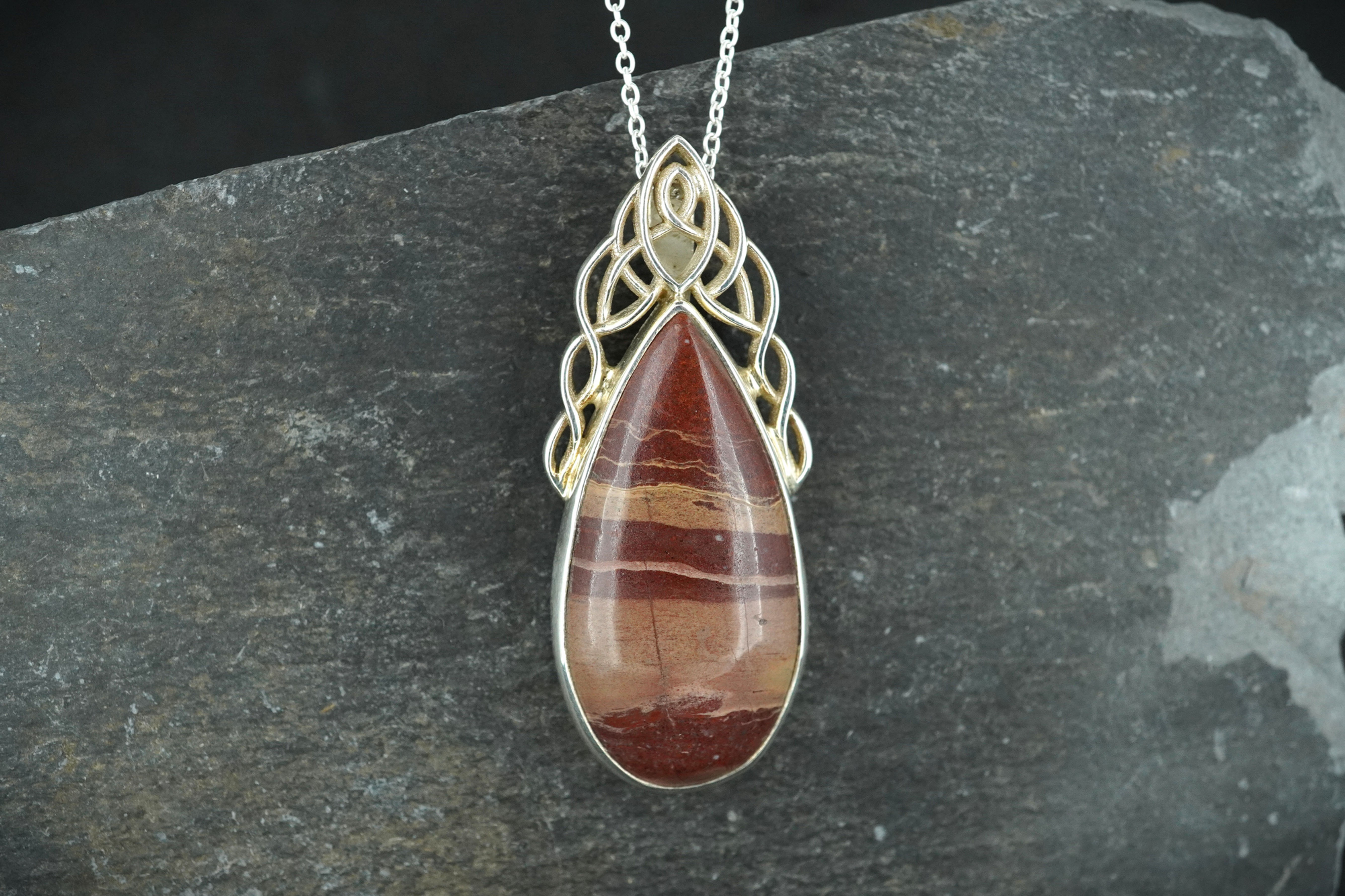 Arthur's Seat Jasper Sterling Silver Waterfall Pendant