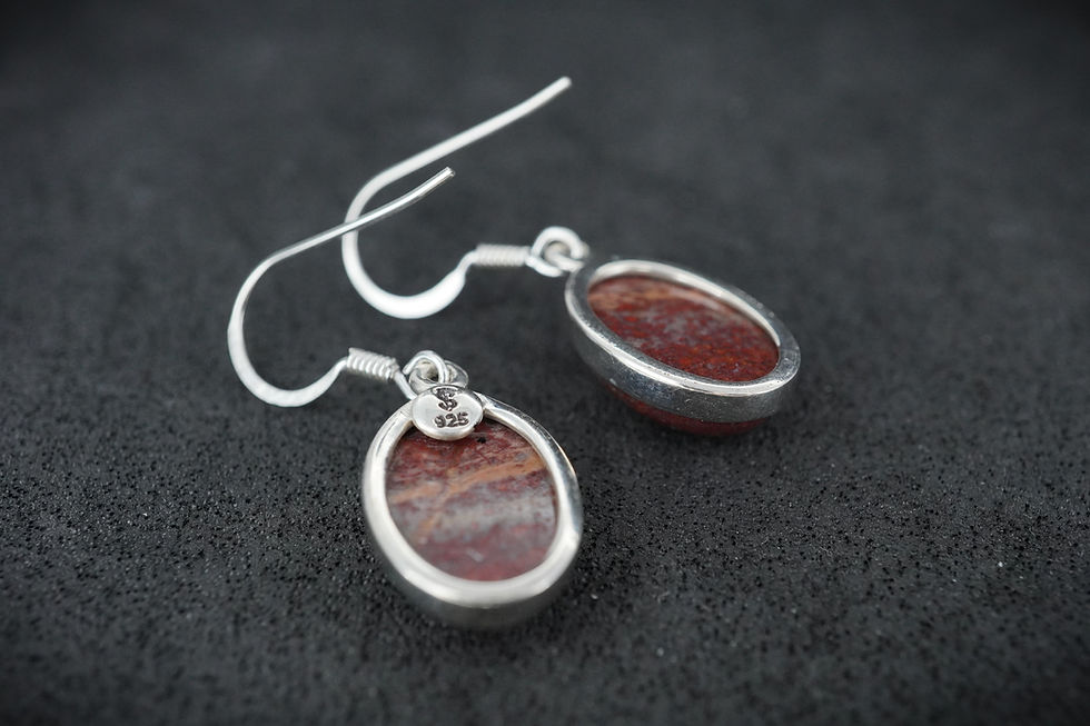 Thumbnail: Arthur's Seat Jasper Sterling Silver Drop Earrings