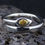 Miniature : Gold Nugget Sterling Silver Snake Ring