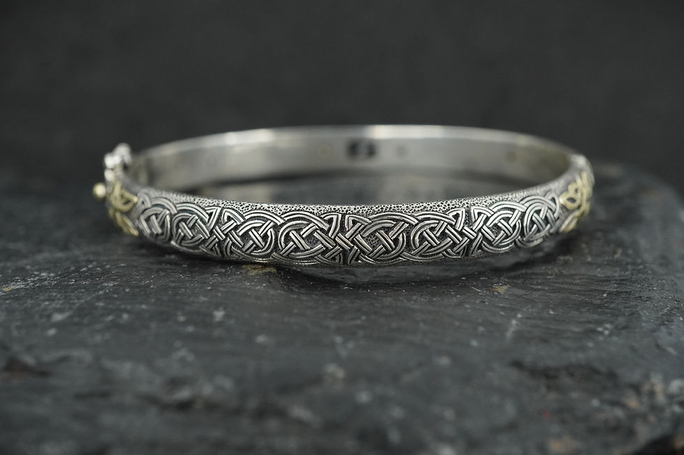 Thumbnail: Scottish Sapphire & Diamonds with Scottish Gold, Sterling Silver Bracelet