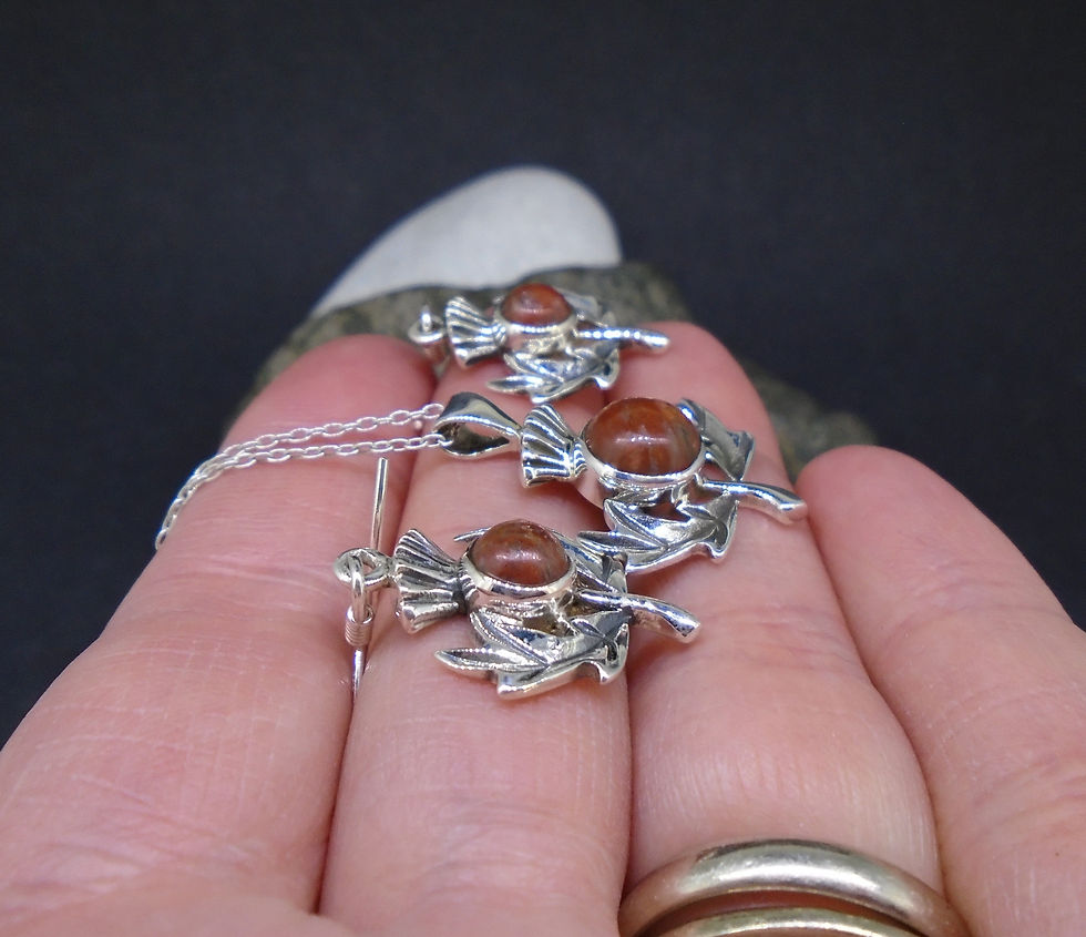 Thumbnail: Lewisian Sterling Silver Thistle Set