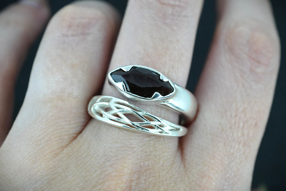 Thumbnail: Cairngorm Quartz Sterling Silver Wrap Ring