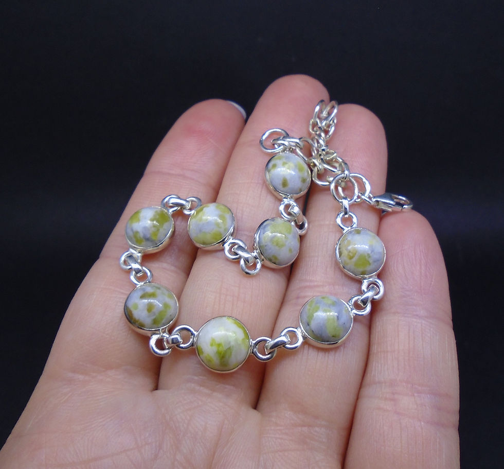 Thumbnail: Iona Marble Sterling Silver Adjustable Bracelet