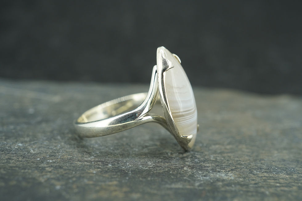 Thumbnail: Scottish Ardownie Agate Sterling Silver Ring