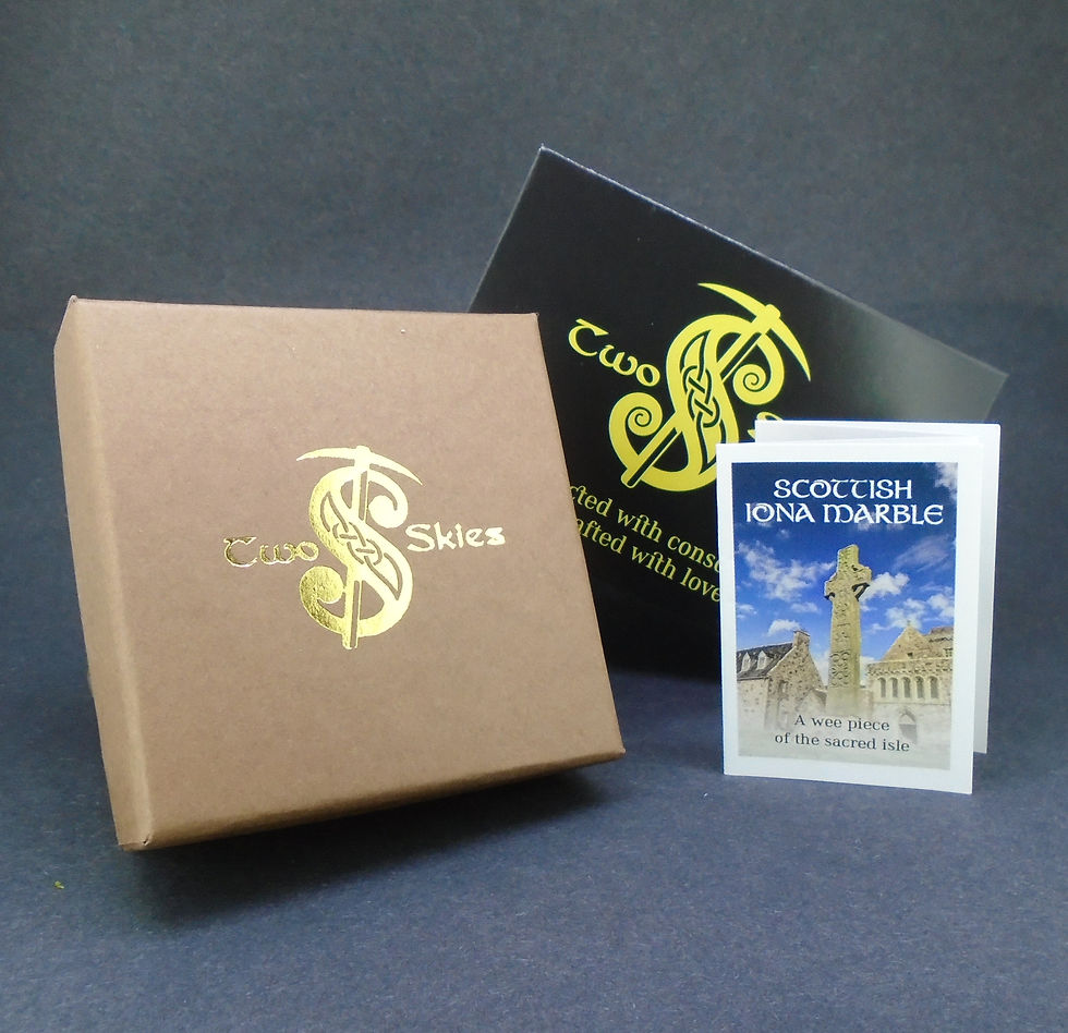 Thumbnail: Iona Marble Celtic Knot Sterling Silver Set