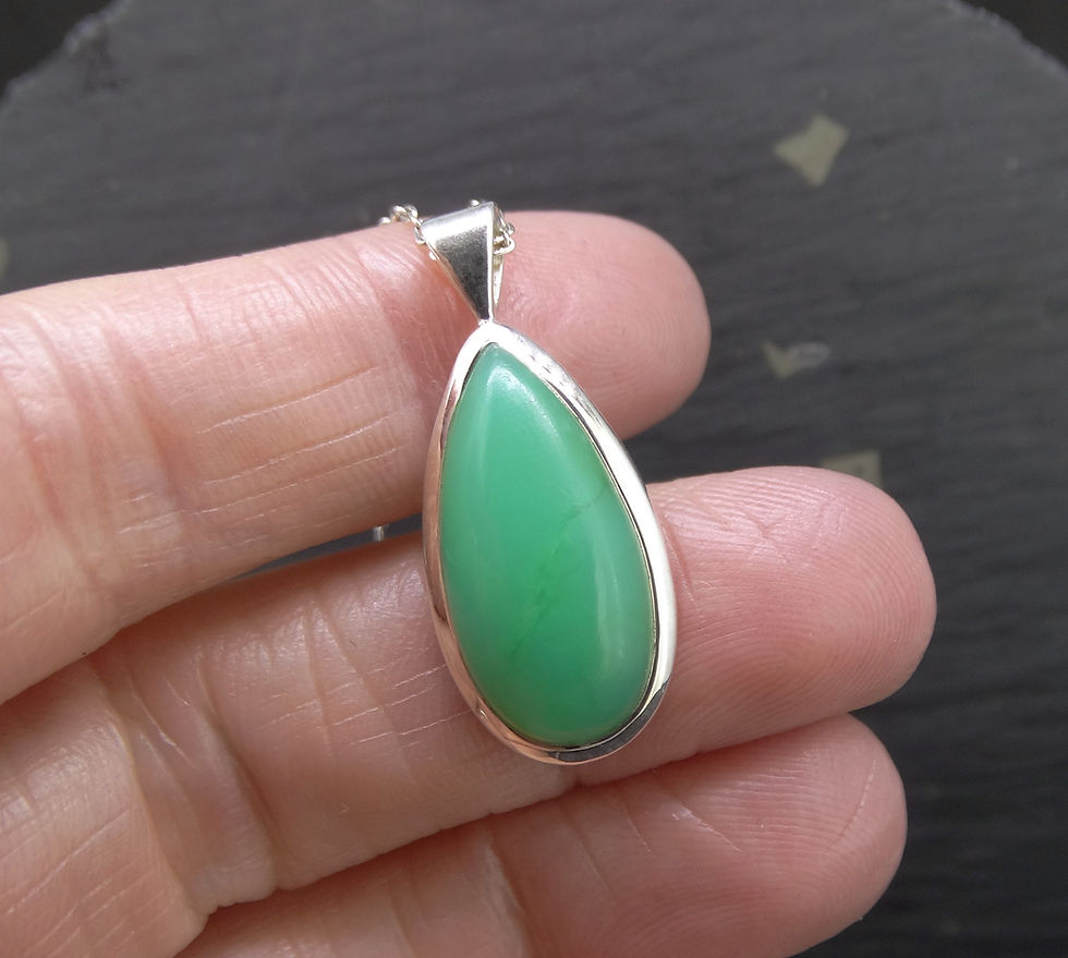 Thumbnail: Jelly Chrysoprase Sterling Silver Pendant