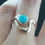 Thumbnail: Rare Bisbee Turquoise Sterling Silver Wave Wrap Ring