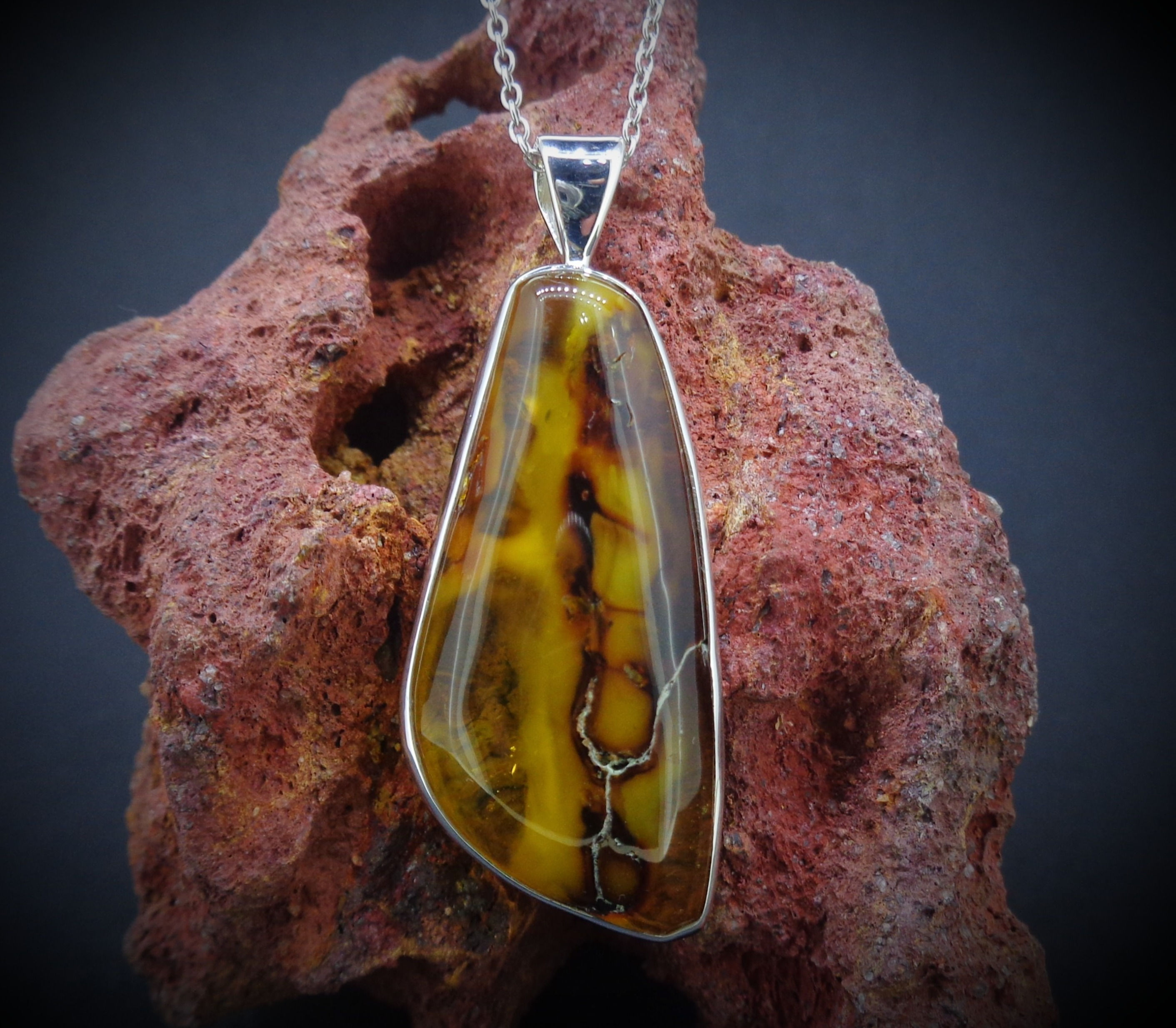 Baltic Amber Sterling Silver Pendant