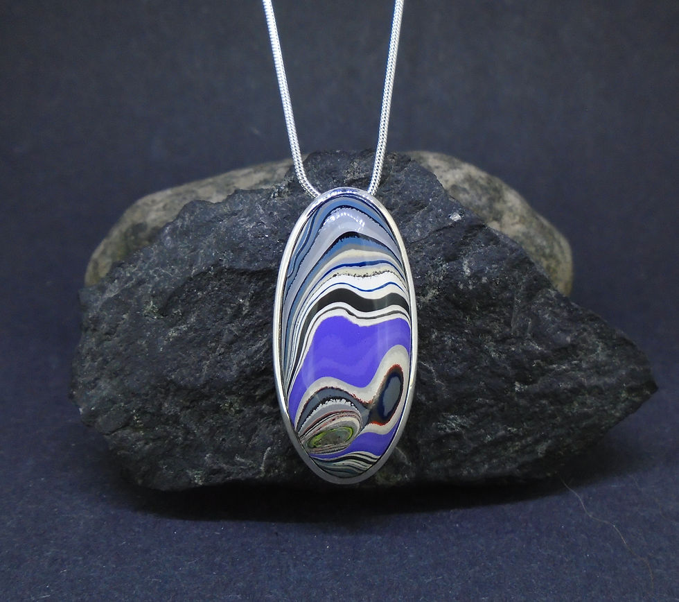Thumbnail: Fordite Sterling Silver Pendant