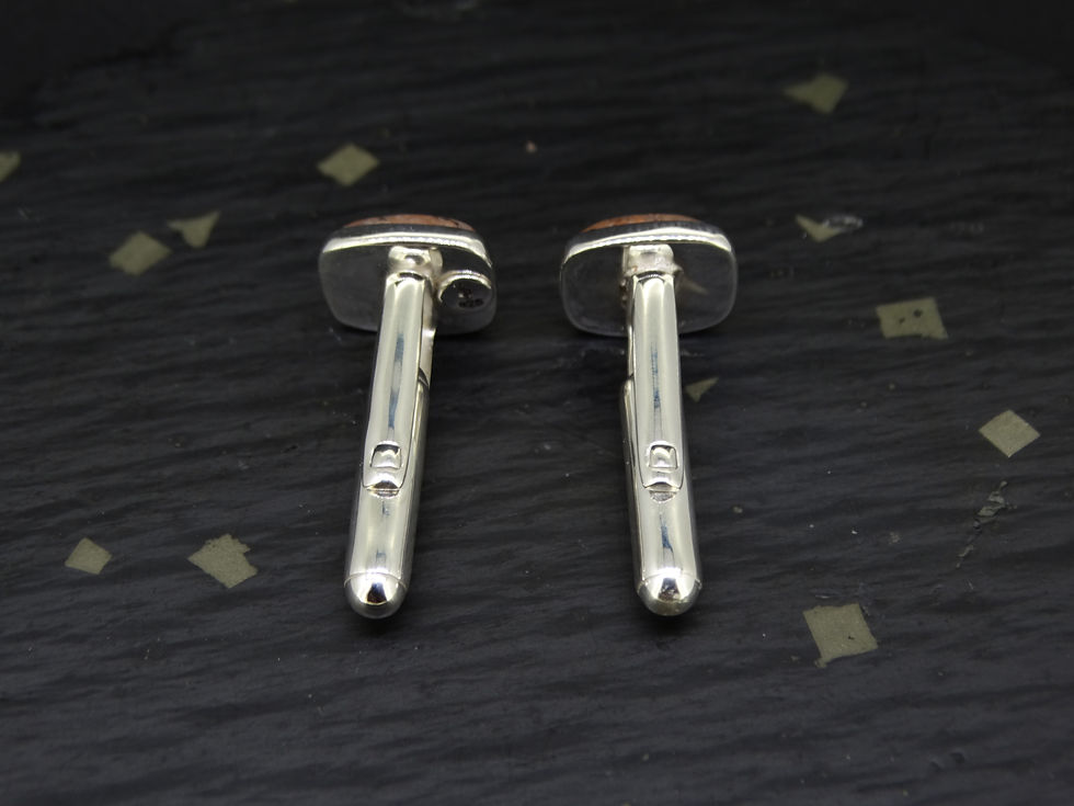 Thumbnail: Edinburgh Royal Mile Cobblestone Sterling Silver Cufflinks