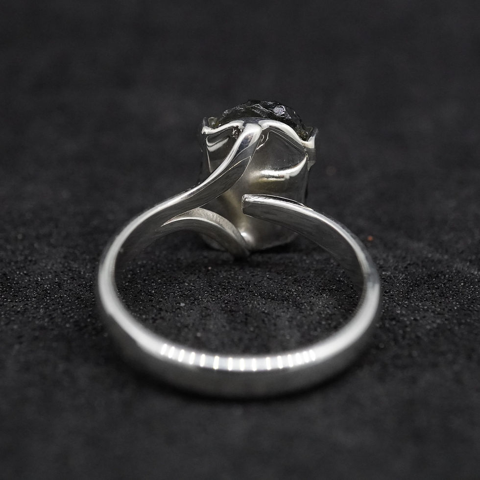 Thumbnail: Moldavite Sterling Silver Ring