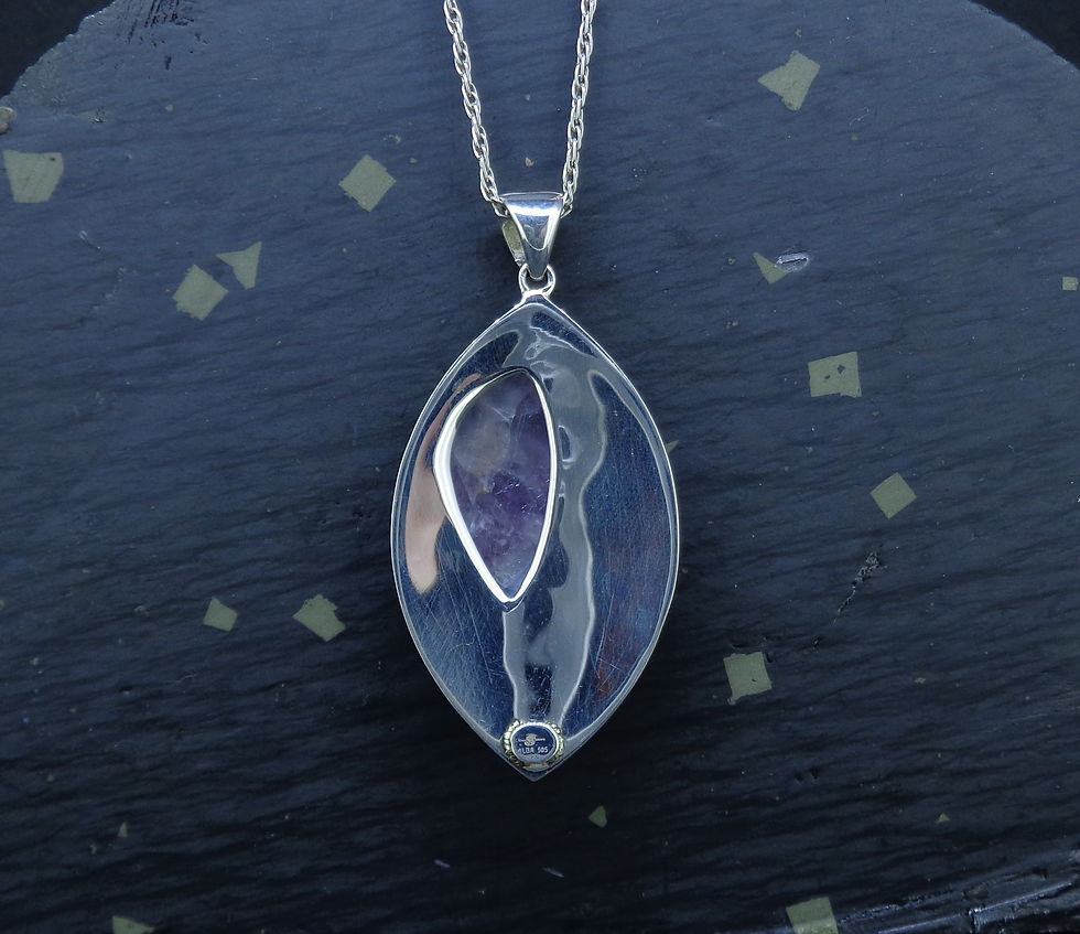 Thumbnail: 'Jera' Scottish Amethyst, on a Scottish Gold & Sterling Silver Pendant
