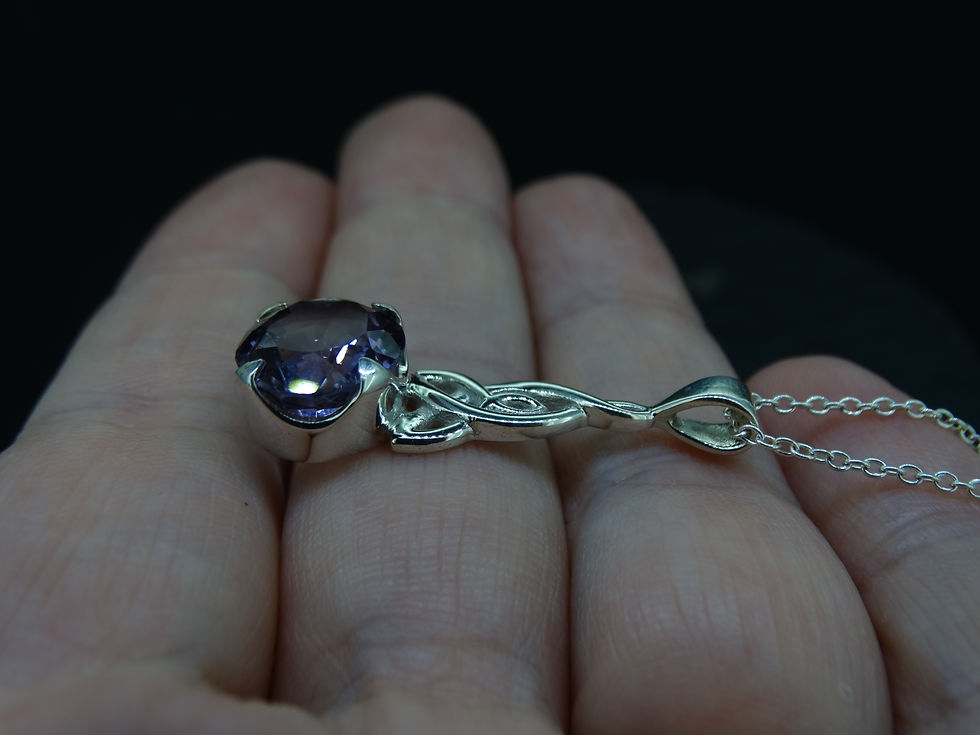 Thumbnail: Amethyst Sterling Silver Celtic Pendant