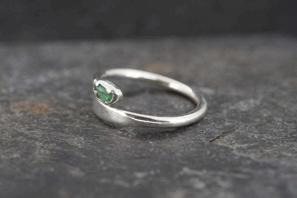 Thumbnail: Emerald Sterling Silver Wrap Ring