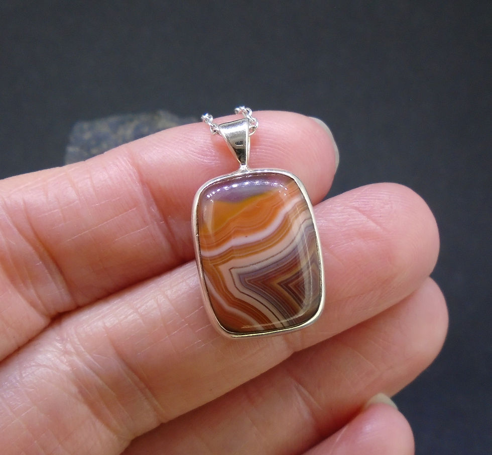 Thumbnail: Botswana Agate Sterling Silver Pendant