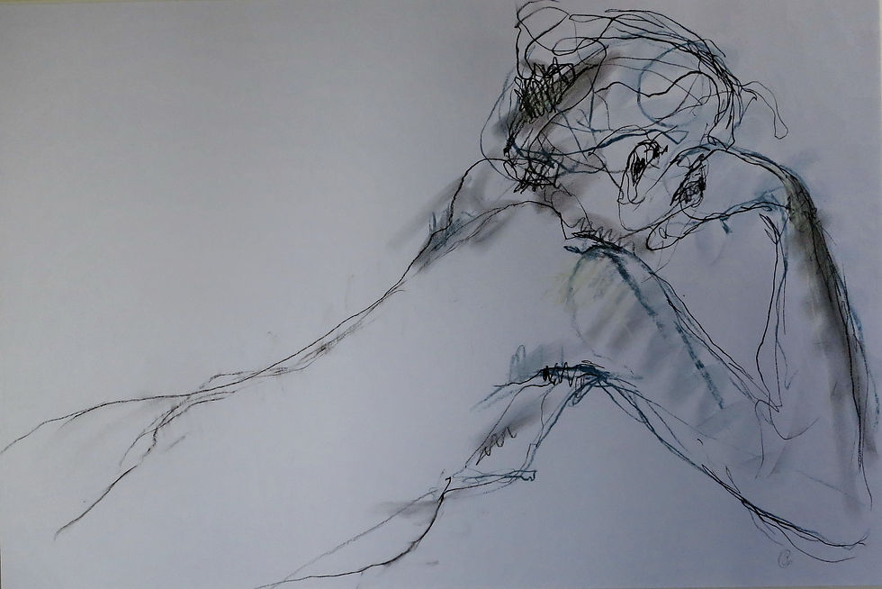 60 x 80 cm pierre noire et pastel