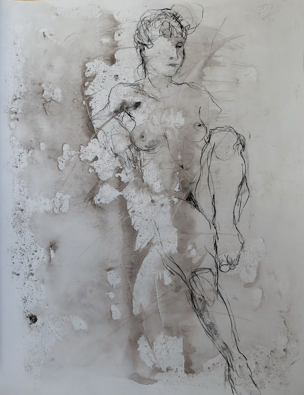 65 x 50 cm pierre noire sur monotype
