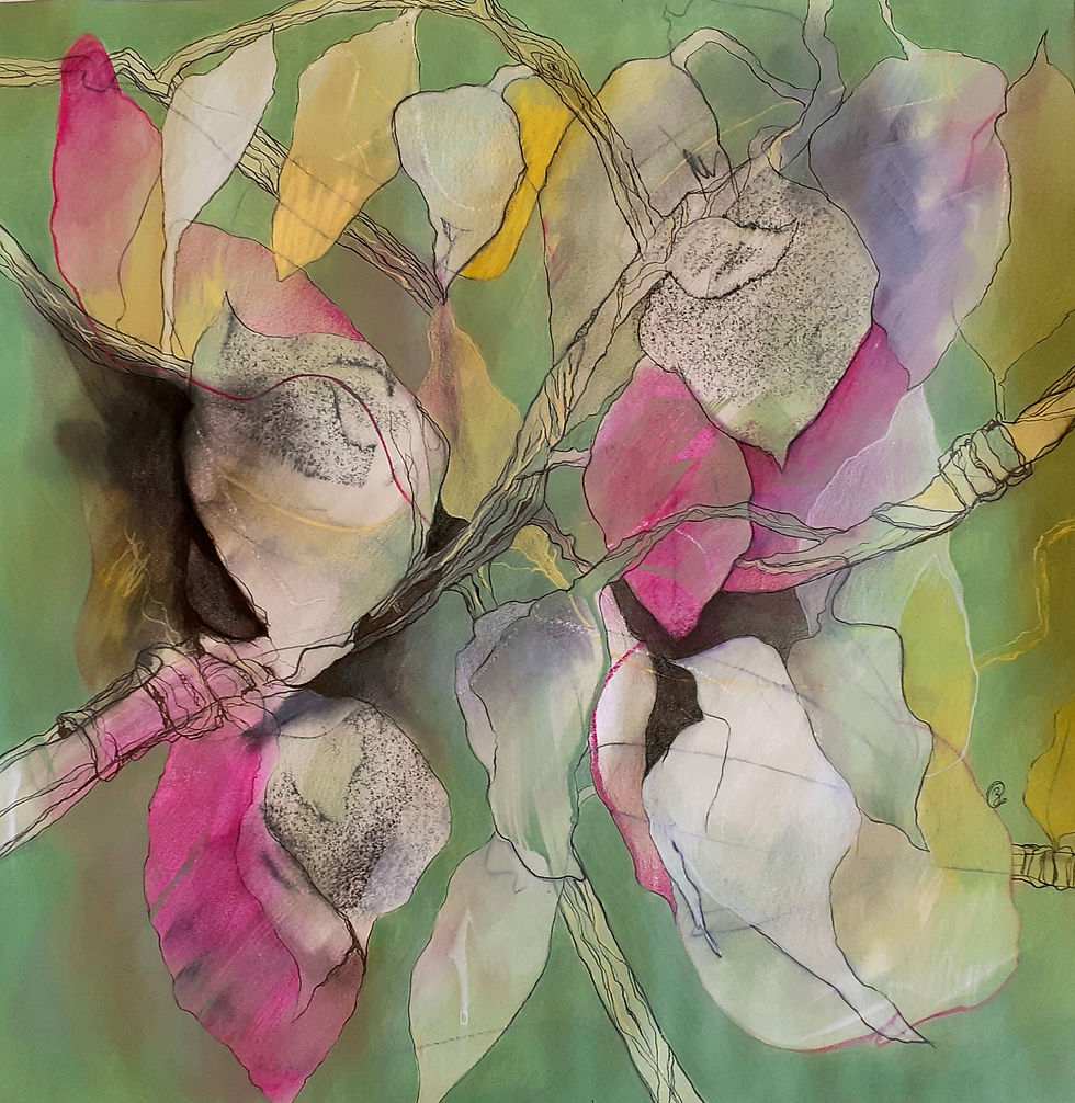 50x50cm acrylique, gouache et craies