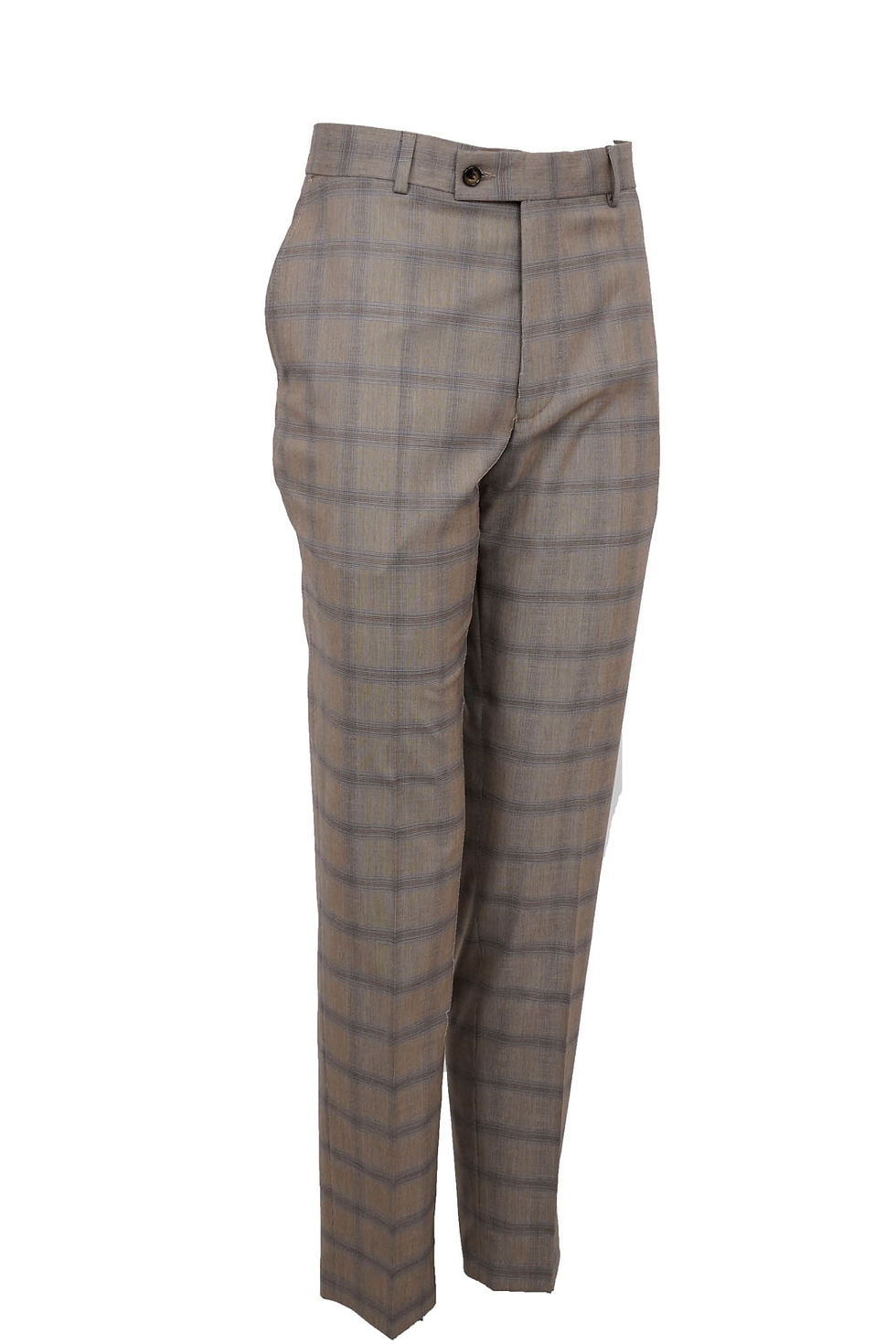 Thumbnail: Men's Double Breasted Suit Brown-Blue Checked