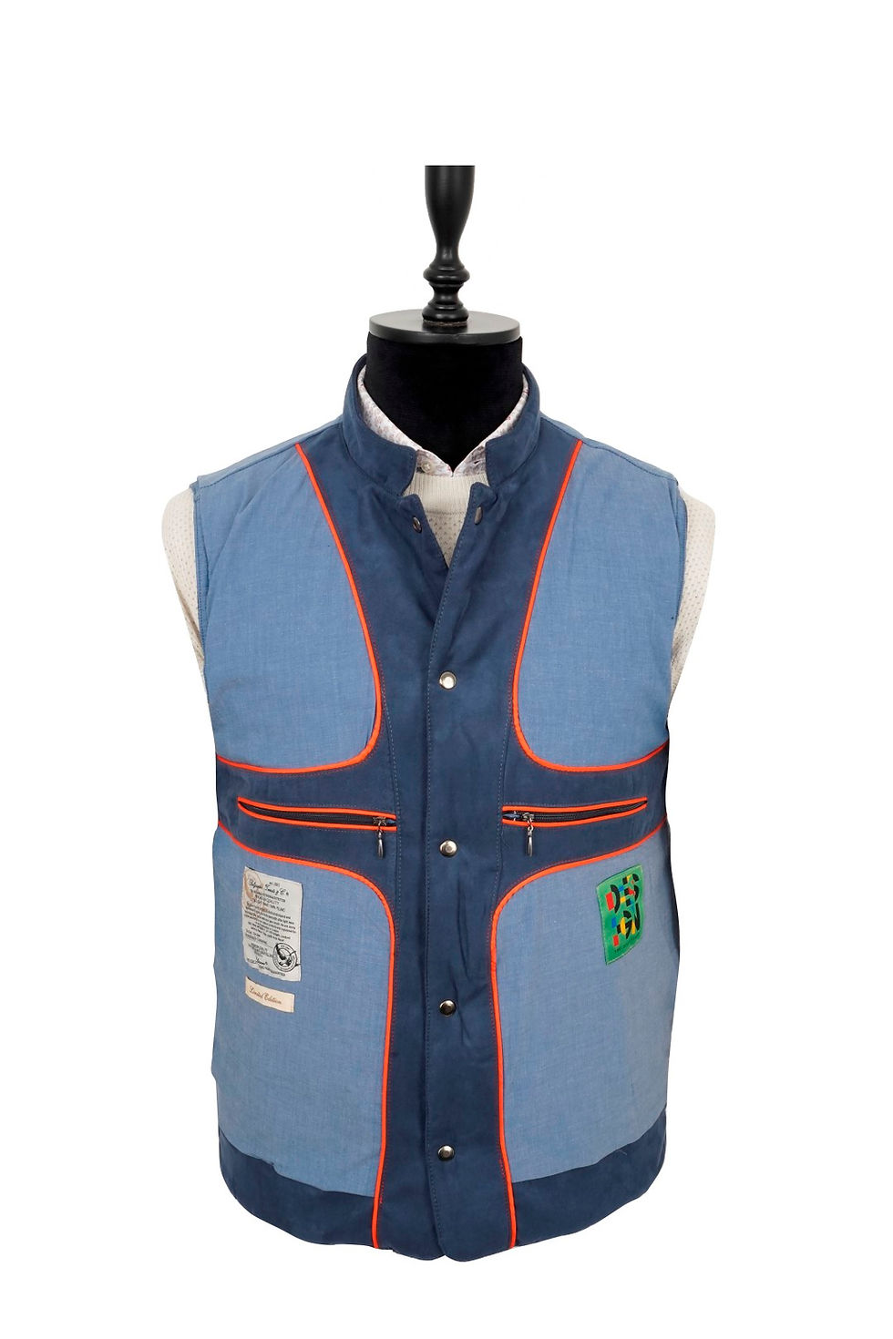 Thumbnail: Bond Quilted Gilet - Waistcoat Suede Blue
