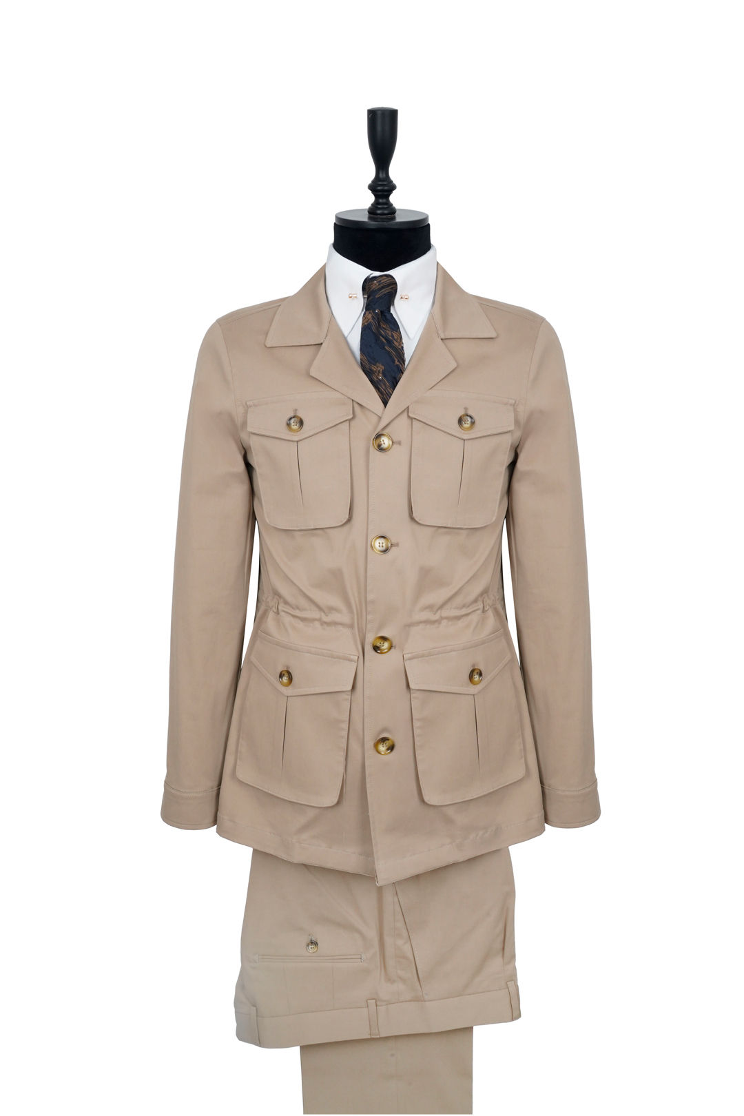 Men's Safari Suit Stone Color Cotton