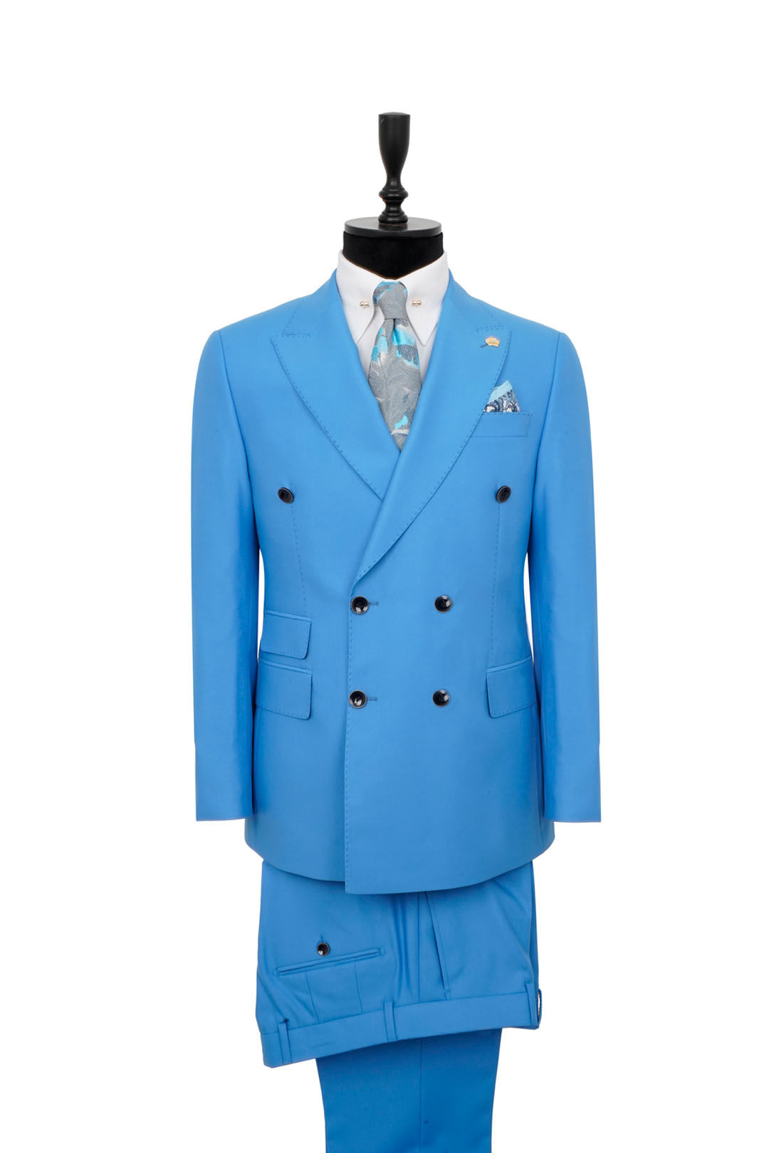 Men's Double Breasted Suit Blue