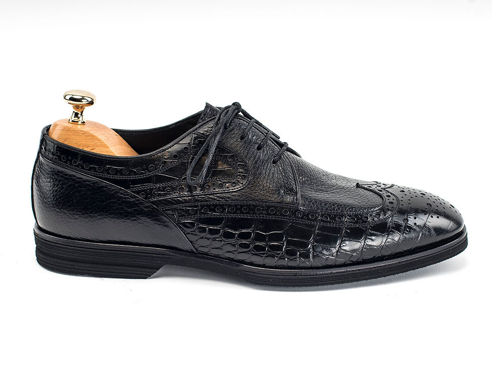 Thumbnail: EFENDI 1881 OXFORD SHOES WITH CROCO PATTERN