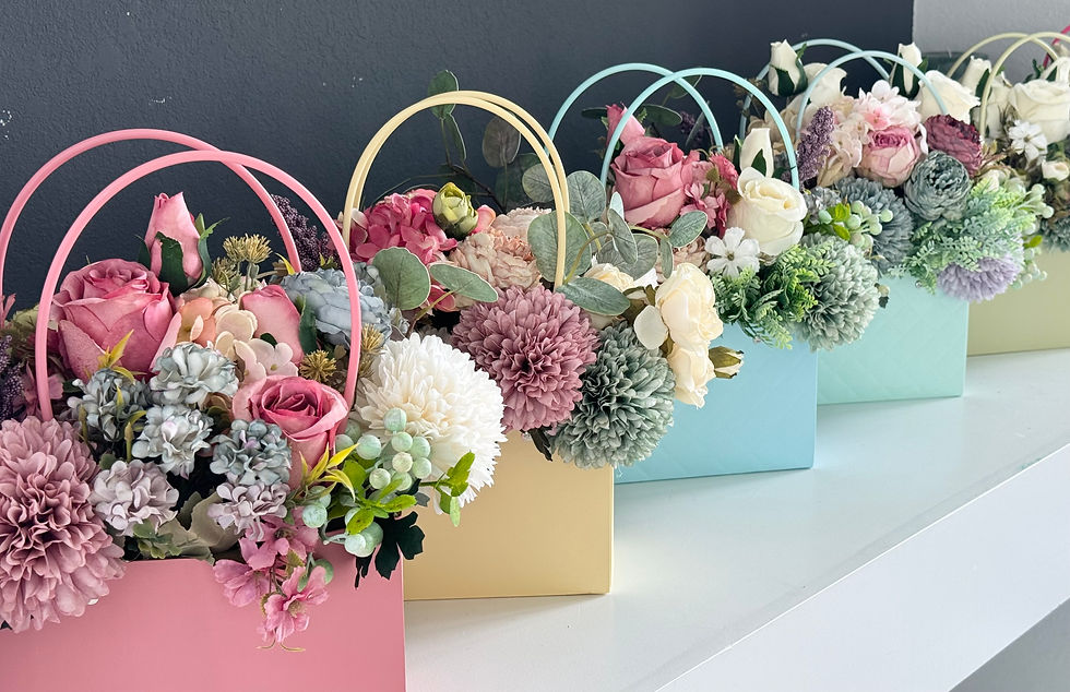 Thumbnail: Branding flower purse gift box - striated tiffany blue