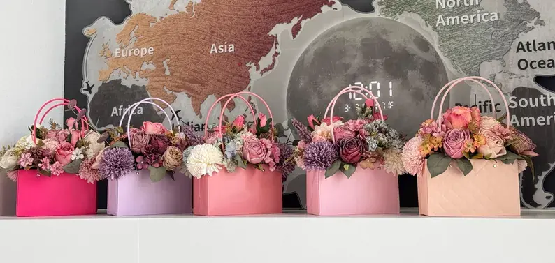 Thumbnail: Rental centerpiece flower purse clutch box