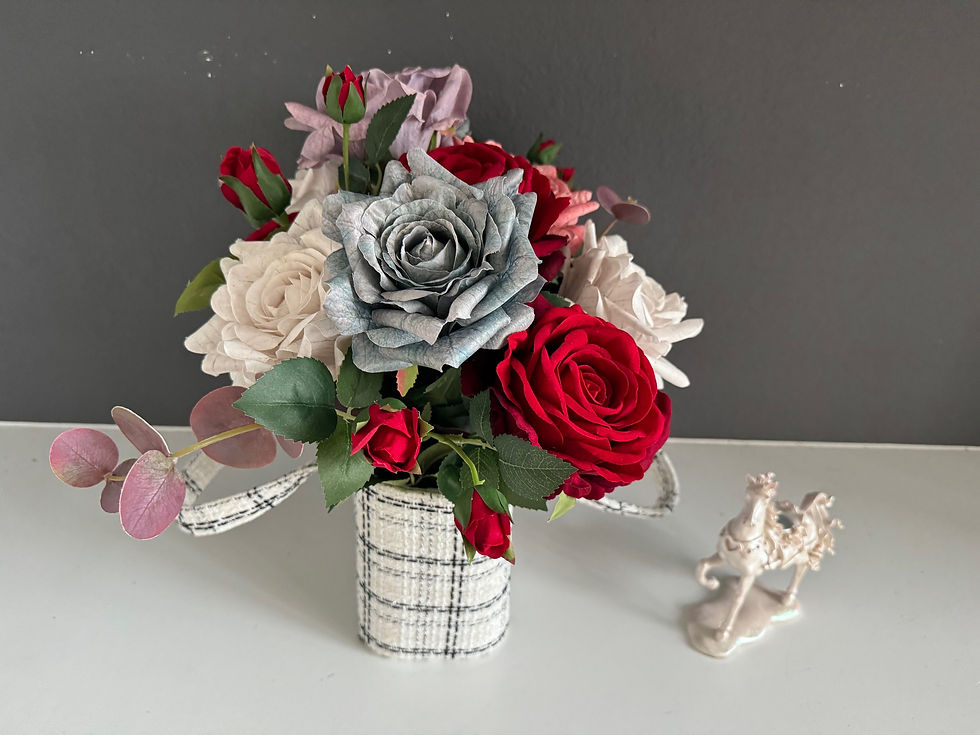 Thumbnail: Tweed style luxury flower purse