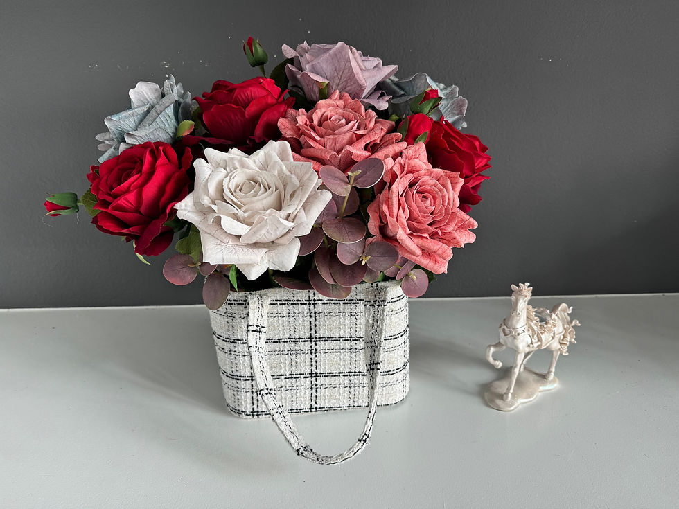 Thumbnail: Tweed style luxury flower purse