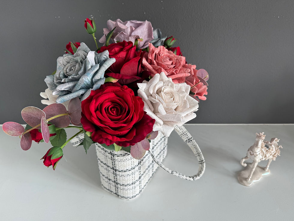 Thumbnail: Tweed style luxury flower purse